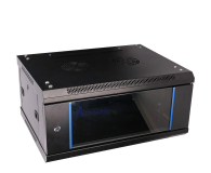 Extralink Szafka wisząca rack 4U 600x450 czarna szklane drzwi EX.2886 - 484910 - zdjęcie 2